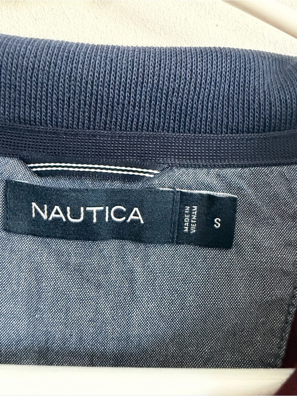 Nautica Men's Burgundy Half-Zip Sweater with Navy Trim